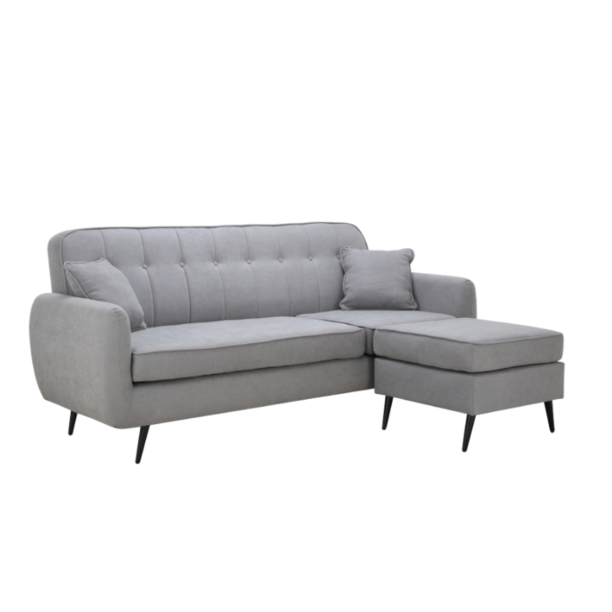 Index Living Mall FURINBOX โซฟาผ้า L-SHAPE รุ่นดาฟเน่ สีเทา