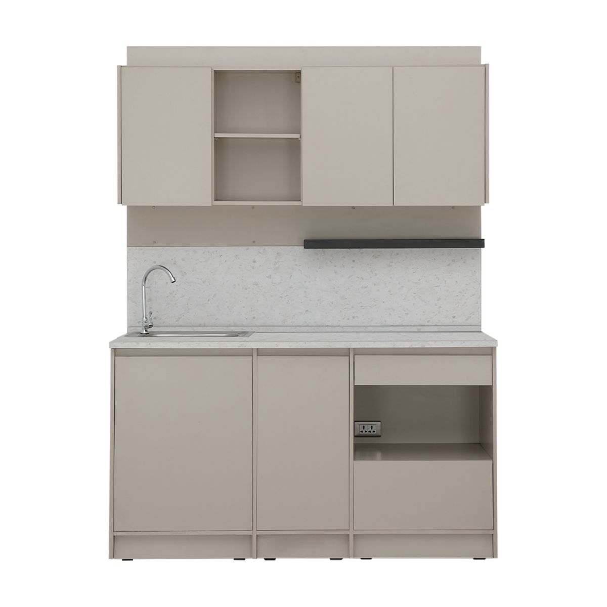 Index Living Mall ชุดครัว รุ่นเพนเน่ ขนาด 160 ซม. - สีเบจ/หินอ่อน มีซิงค์