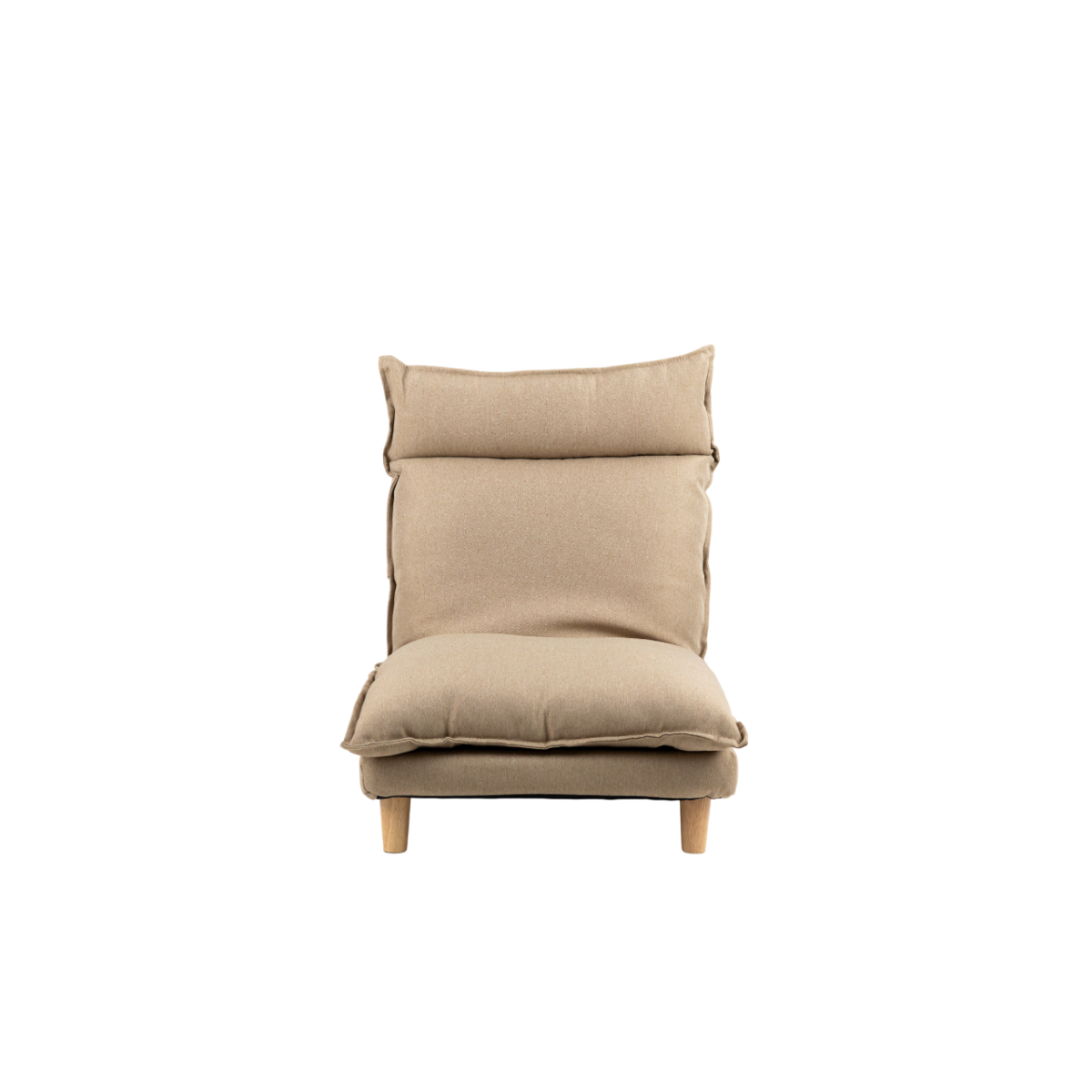 HAUS LIFE โซฟาพักผ่อนปรับเอนได้หลายระดับที่นั่งกว้างขาไม้จริง สีเบจ Beige 640*810*800 Mm