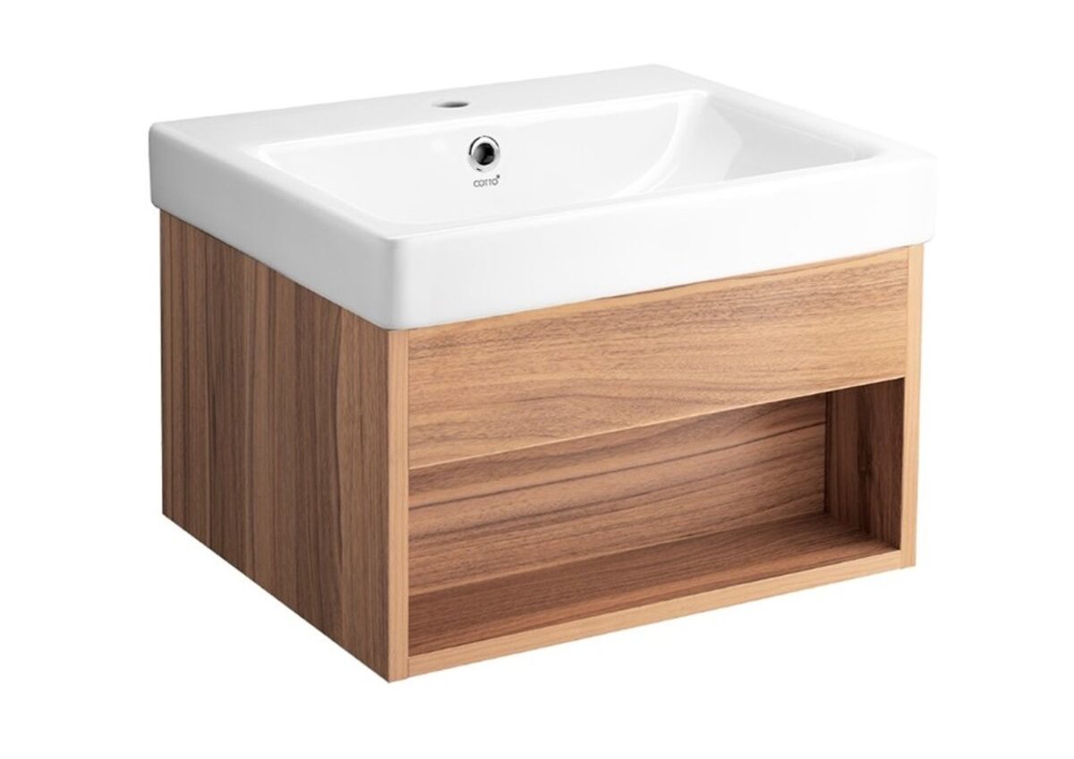 COTTO รุ่น V00162ตู้เก็บของใต้อ่างล้างหน้าแบบแขวนผนัง ตู้เก็บของ+อ่างล้างหน้า